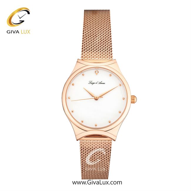 ساعت مچی اورجینال زنانه LdA رزگلد | رزگلد| سفید| کد رفرنس 2298